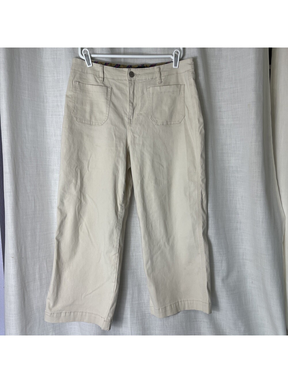 151 Women’s Beige Cream Barrel Wide Leg Pant Size 12